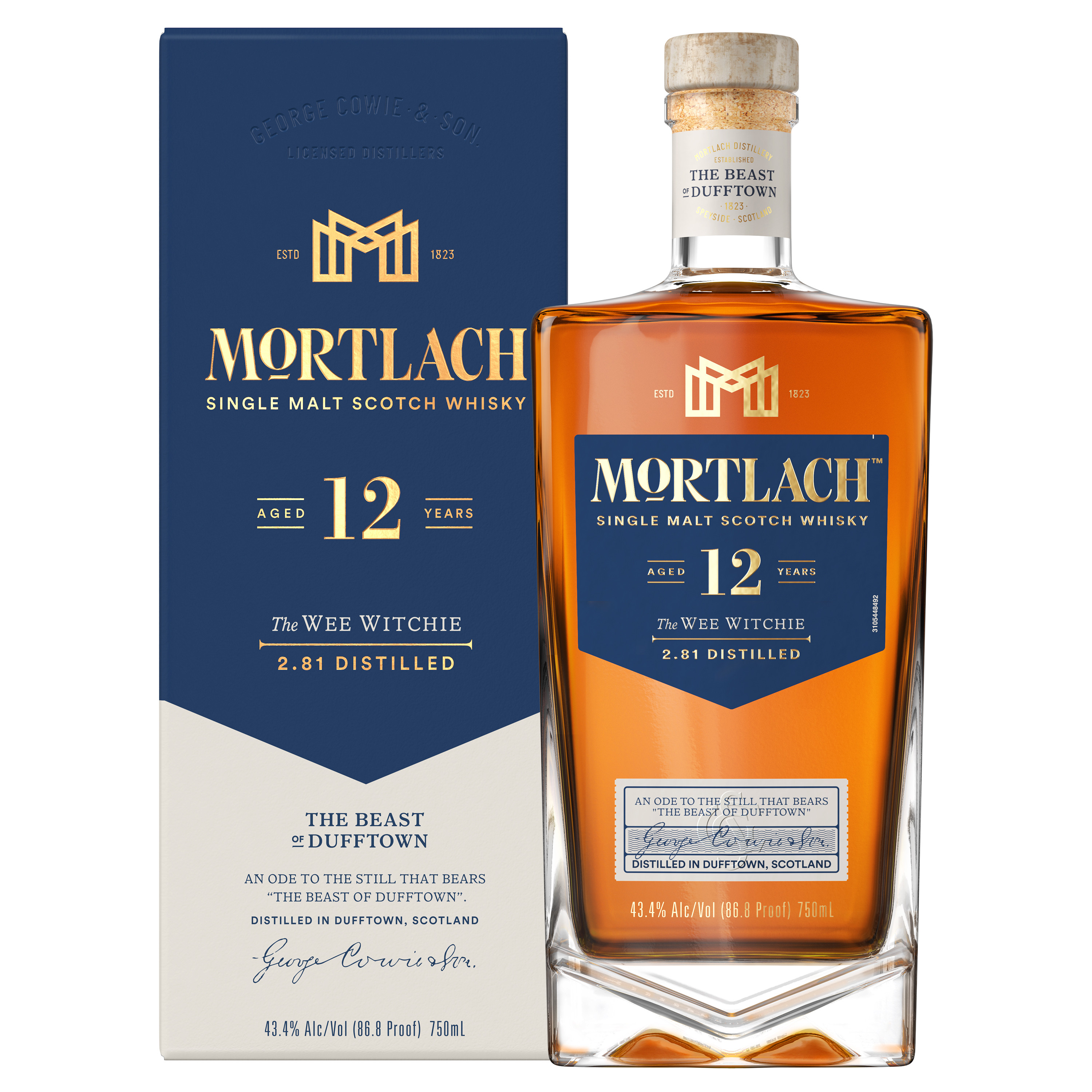 An ode to the smallest yet most essential of our six copper stillsâ€“"The Wee Witchie"â€“our Mortlach 12 Year Old Single Malt Scotch Whisky has been distilled 0.81 times more than Scotch tradition, graced with a touch of magic from "The Wee Witchie". First forged over 120 years ago, we've ensured every dent and detail of our smallest still remains unchanged, because it is within this copper chamber that the specific richness of taste has earned Mortlach the reputation as "The Beast of Dufftown". Sweet and spicy with notes of dark chocolate, cherry jam and light tobacco, this award-winning Scotch Whisky has been double cask matured in both European and American oak to enhance the distinctively rich and robust character that makes Mortlach whiskies legendary. Our 12 year old whisky is best served neat or on the rocks with a few drops of water to release the beastly complexity. Includes one 86.8 proof 750 mL bottle of 12 Year Old Single Malt Scotch Whisky. Please drink responsibly., One 750 mL bottle of Mortlach 12 Year Old Single Malt Scotch Whisky, Awarded a Gold medal in 2021 and Double Gold in 2020 at the San Francisco World Spirits Competition, Perfect as a gift or for any celebration, An ode to our oldest, smallest "Wee Witchie" copper still, Double cask matured in both European and American oak, Sweet and spicy with notes of dark chocolate, cherry jam and light tobacco