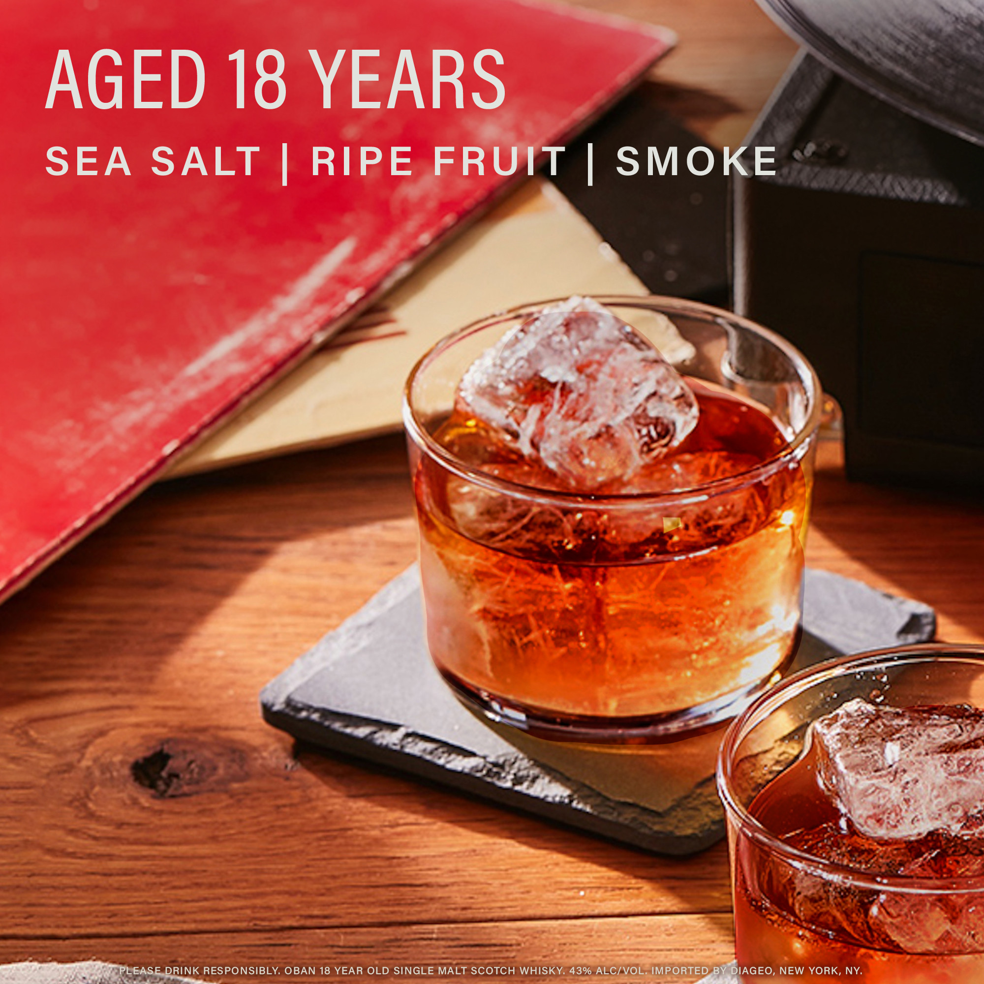 Discover the distinct flavors of the islands of Scotland with Oban 18 Year Old Single Malt Scotch Whisky. Our rich, medium-bodied, 86 proof whisky emits a scent of peat smoke and spicy wood with notes of ripe banana, pear, and plum. On the palate is mouth-filling sweetness tempered with smoked malt dryness and a long and sweet finish with hints of dark chocolate and salted caramel. The best of the Highlands and coastal influences, and centuries of local distilling tradition are what make our award-winning whisky so exquisite. Oban 18 Year Old Single Malt Scotch Whisky earned a Double Gold medal in the 2021 San Francisco World Spirits Competition. This spirit is best served neat in a tumbler, perhaps with a splash of cool spring water. Includes one 86 proof 750 mL bottle of Oban 18 Year Old Single Malt Scotch Whisky. Please drink responsibly., Includes one 750 mL bottle of Oban 18 Year Old Single Malt Scotch Whisky, Awarded a Double Gold medal at the 2021 San Francisco World Spirits Competition, 86 Proof, Perfect as a gift or for celebrating anniversaries, birthdays, graduations or any special occasion, Crafted using centuries of West Highland distilling tradition, Mouth-filling sweetness tempered with smoked malt dryness on the palate