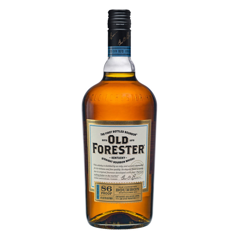Created in 1870, Old Forester Kentucky Straight Bourbon Whisky is the only bourbon liquor continuously distilled and marketed by the founding family before, during, and after the Prohibition. With a sharp and sweet aroma, this Kentucky bourbon features a strong floral character that swirls with hints of mint, rich tobacco leaf and vanilla. This bourbon whisky is sharp at first, but softens quickly to deliver hints of spice and light orange notes. The finish is long, warm and slightly drying with a nice level of sweetness. Try this whiskey in mixed drinks and cocktails, like an Old Fashioned cocktail, mix it with a splash of water, or simply enjoy it neat in your favorite whisky glass. Please Sip Responsibly.