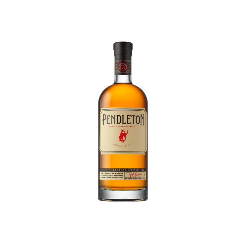 Each batch of Pendleton is crafted using a masterful blend of ultra-premium whiskies distilled from the finest Northern grains. An oak barrel aged whisky. We choose stocks from multiple years and age in American oak barrels before cutting to proof with pristine glacier-fed spring water from Oregons highest peak, Mt. Hood.  This time-honored process provides a consistently rich flavor with an uncommonly smooth finish. (40% ABV  80 proof)
