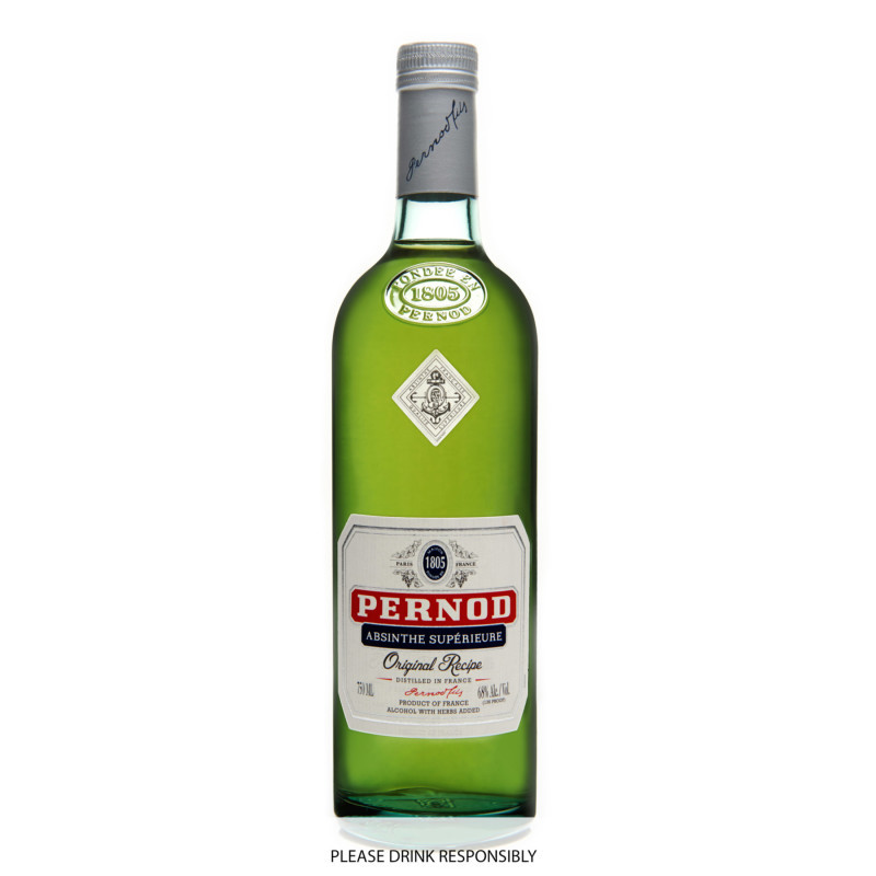 This award-winning Pernod Absinthe is made in France's original absinthe distillery, and it contains no artificial dyes or sugars. It can be enjoyed on its own, with a sugar cube, or in a cocktail. The traditional method for preparing Pernod Absinthe is named "the French Method." You can recreate this classic drink by combining one part absinthe and three to five parts water. First, fill a cup with absinthe, then place a sugar cube on top of a slotted spoon. Next, place the spoon on the glass, and then pour iced water over the sugar cube. Then, enjoy your Pernod Absinthe in its purest form. This spirit is a French classic, being enjoyed across the world in famous places such as the French Quarter in New Orleans.