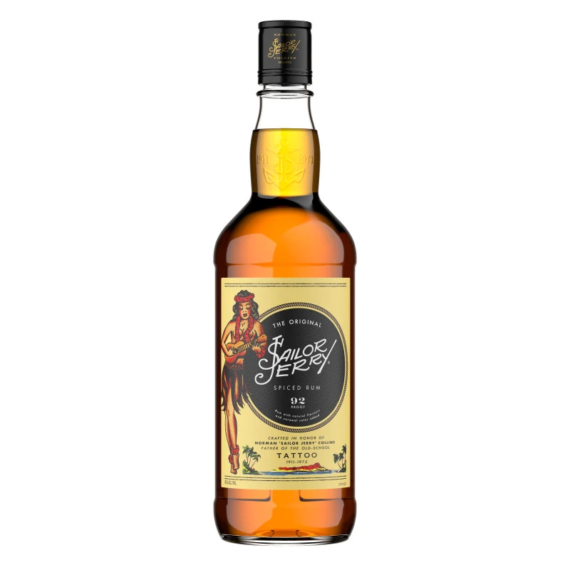 We craft our rum by going out of our way to find the best Caribbean rums to make Sailor Jerry Spiced Rum. The ones that make the cut are blended together to create the ideal base for our unmatched recipe of natural spices. Our 92 proof spirit is historically accurate. In fact, the term “proof” comes from the method of reassuring sailors that their rum has not been watered down. A ship's captain would take a ladle of rum, add gunpowder and ignite it to provide his crew with a proof of the integrity of their rum. Sailor Jerry Rum was created in honor of Norman “Sailor Jerry” Collins, the undisputed father of the old school tattoo and a true independent spirit.