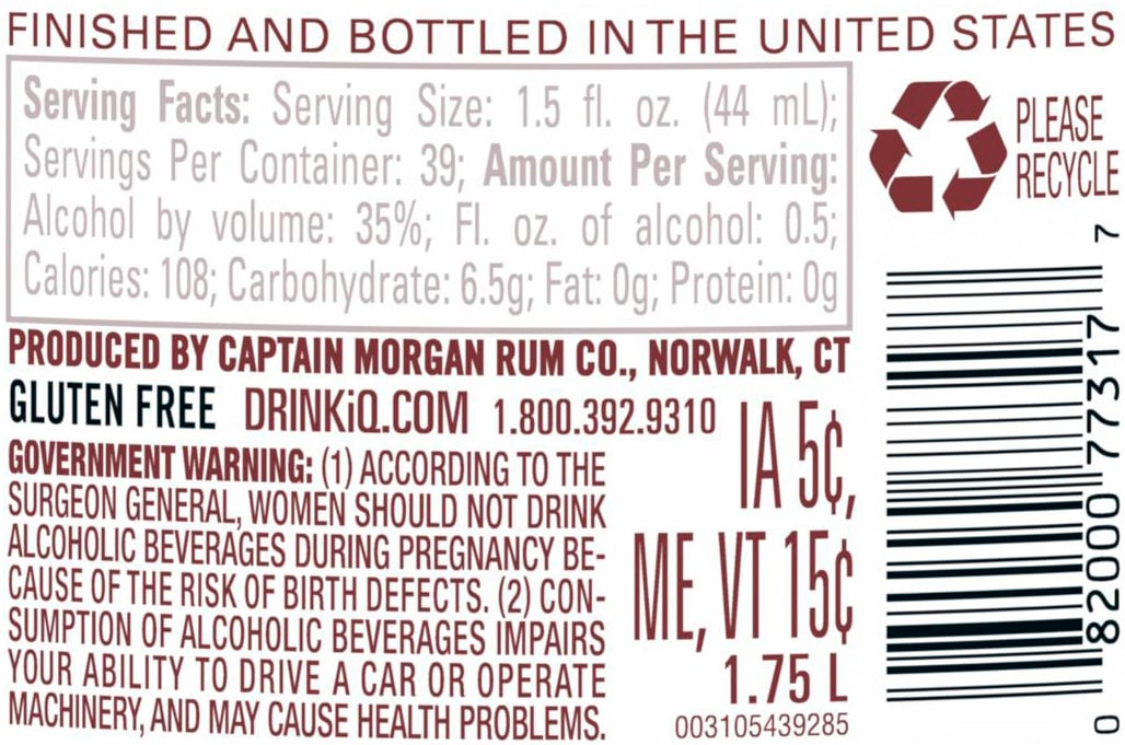 Mix it up with Captain Morgan Coconut Rum. The sweet, delicate taste of fresh coconut has a background of citrus and tropical fruit balanced with notes of molasses. Perfect for a frozen pina colada cocktail. Includes one 70 proof 1.75 L bottle of Captain Morgan Coconut Rum. Drink responsibly, Captainâ€™s Orders!, One 1.75 L bottle of Captain Morgan Coconut Rum, 70 proof, Perfect for adding a delicious kick to your favorite mixed drinks, Brings the spirit of adventure to any party, Offers a tropical coconut taste, Gluten-free