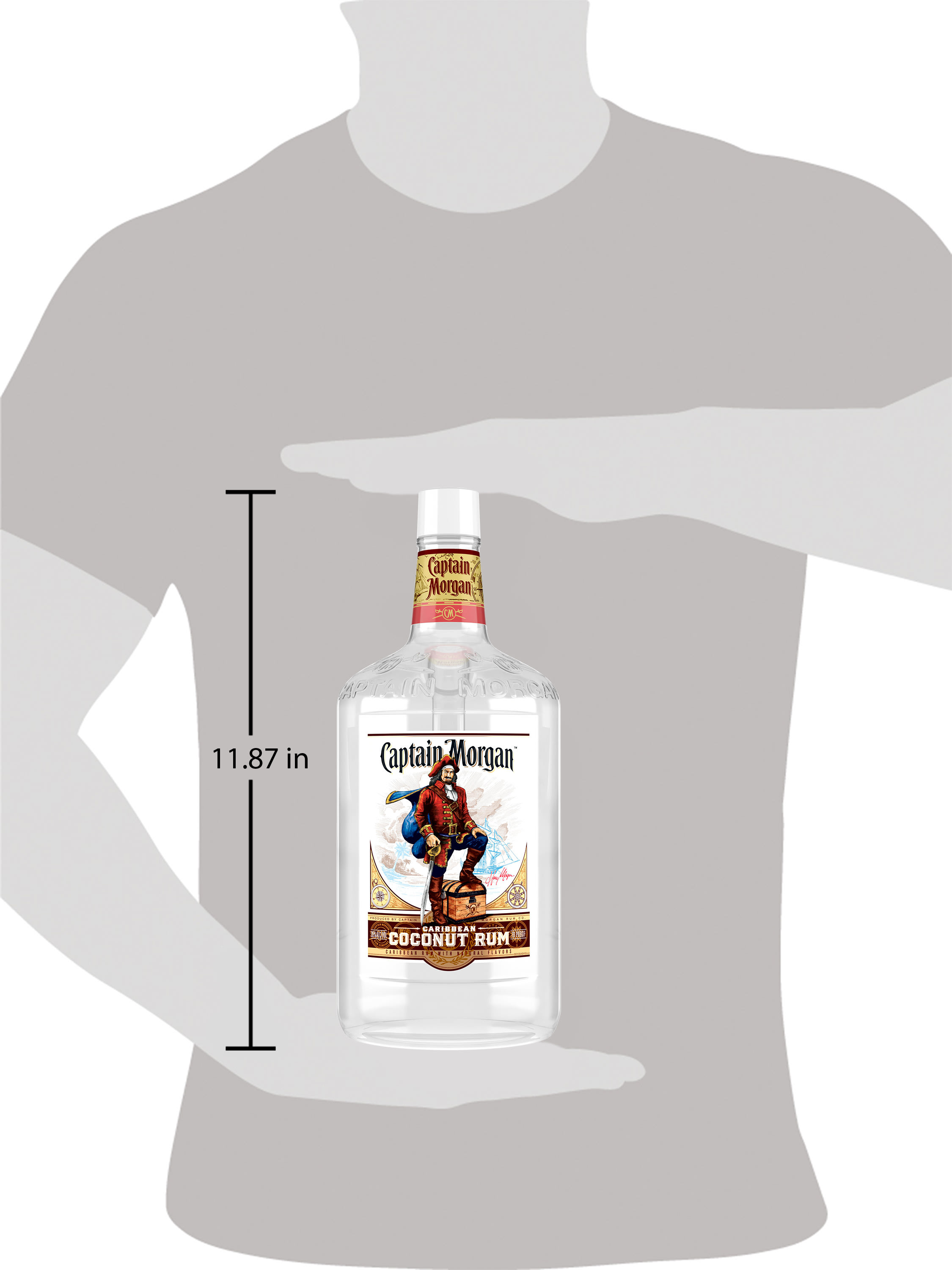 Mix it up with Captain Morgan Coconut Rum. The sweet, delicate taste of fresh coconut has a background of citrus and tropical fruit balanced with notes of molasses. Perfect for a frozen pina colada cocktail. Includes one 70 proof 1.75 L bottle of Captain Morgan Coconut Rum. Drink responsibly, Captainâ€™s Orders!, One 1.75 L bottle of Captain Morgan Coconut Rum, 70 proof, Perfect for adding a delicious kick to your favorite mixed drinks, Brings the spirit of adventure to any party, Offers a tropical coconut taste, Gluten-free