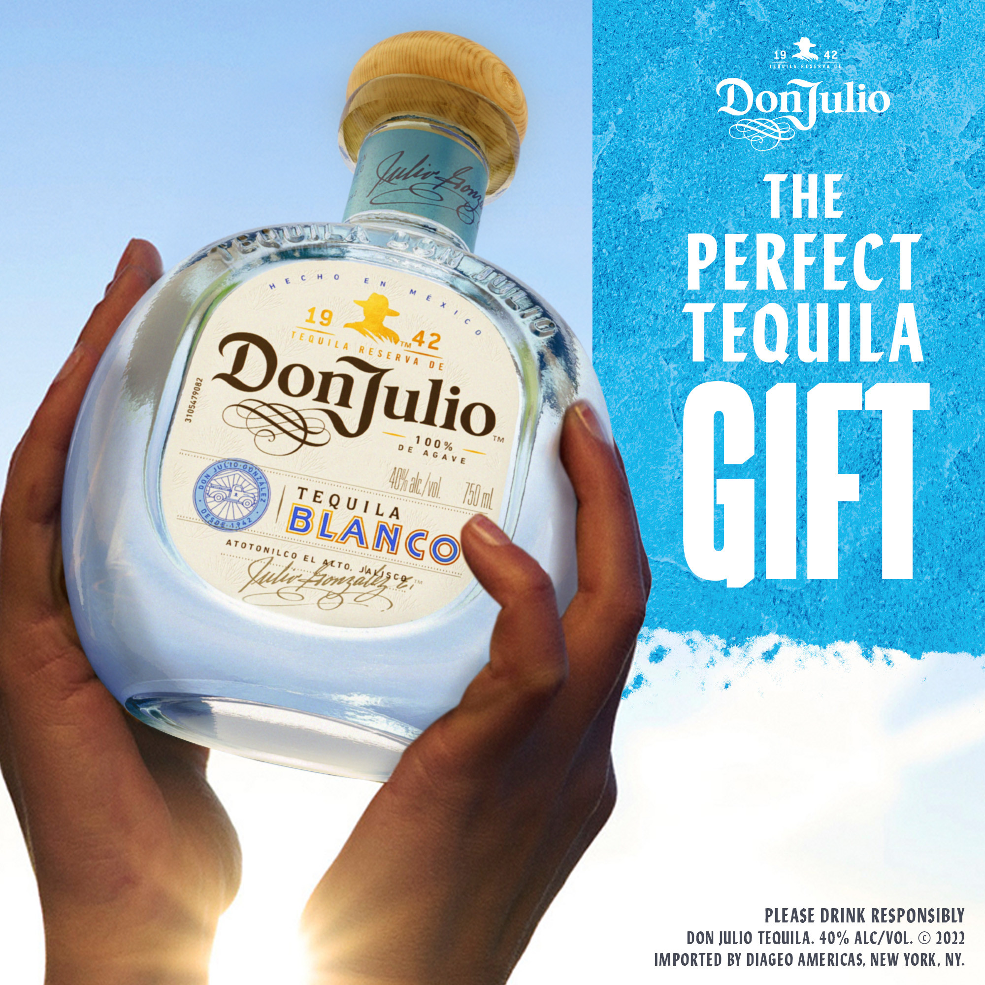 Celebrate life luxuriously with a tequila that puts love into every drop of liquid that you'll be tasting. Our tequila is made with 100% Blue Weber Agave sourced in the highlands of Jalisco. Don Julio Blanco Tequila has an aroma of crisp agave & citrus and on the palate is a light, crisp taste with a clean, dry finish. This pack is complete with a premium ceramic salt rimmer fit for all your cocktail needs. Best served in a margarita cocktail. Salud with Don Julio. Includes one 80 proof 750 mL bottle of Don Julio Blanco Tequila with Salt Rimmer. Please drink responsibly., Includes one 750 mL bottle of Don Julio Blanco Tequila with Salt Rimmer, Double Gold Award Winner at the 2024 San Francisco World Spirits Competition, 80 Proof, Complete with a premium ceramic salt rimmer fit for all your cocktail needs, Perfect for any celebrations or tequila gifts, Gluten free, Best served in a margarita cocktail, Light & crisp taste with a clean, dry finishÂ