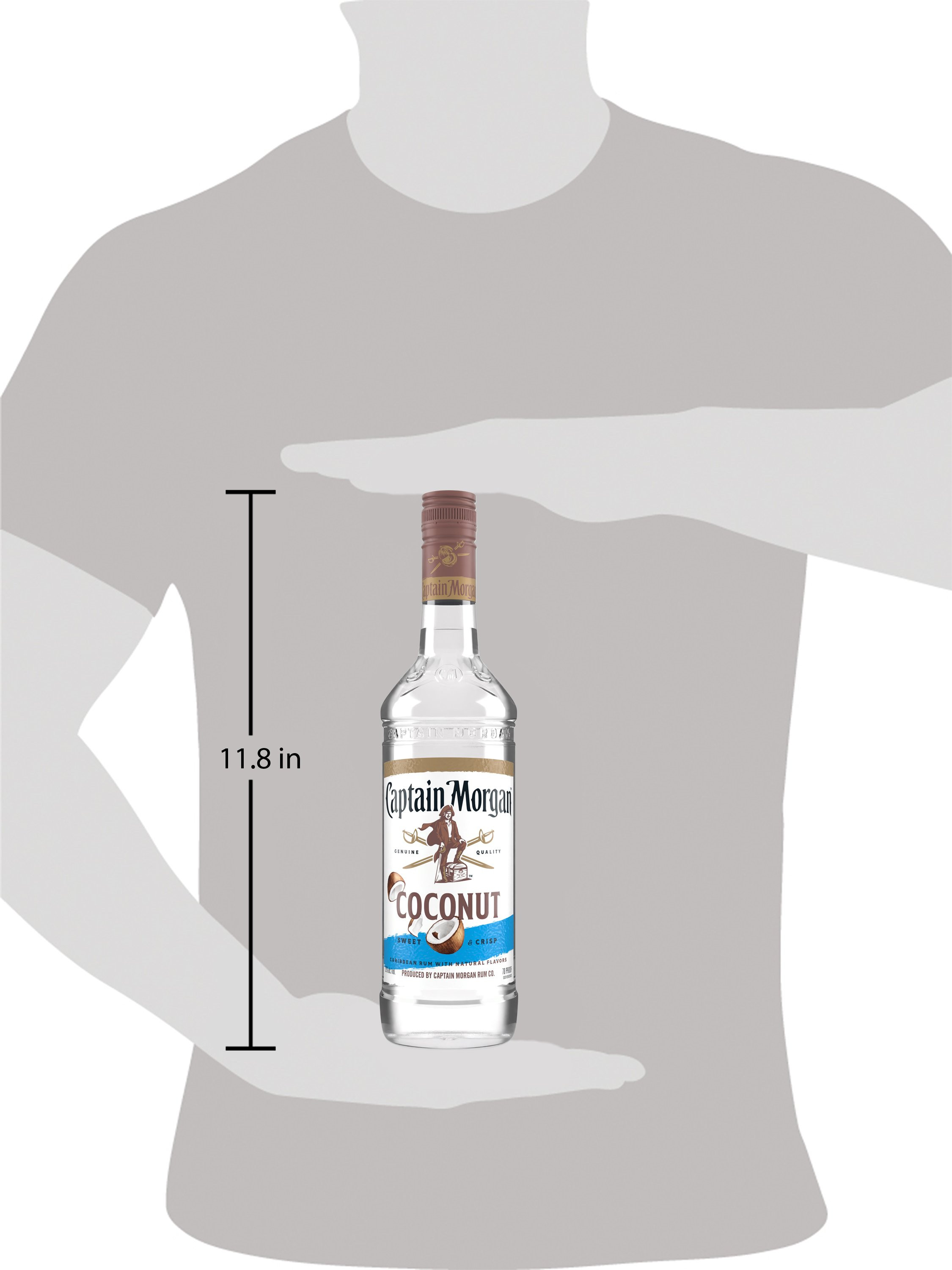 Mix it up with Captain Morgan Coconut Rum. The sweet, delicate taste of fresh coconut has a background of citrus and tropical fruit balanced with notes of molasses. Perfect for a frozen pina colada cocktail. Includes one 70 proof 750 mL bottle of Captain Morgan Coconut Rum. Drink responsibly, Captainâ€™s Orders!, One 750 mL bottle of Captain Morgan Coconut Rum, 70 proof, Perfect for adding a delicious kick to your favorite mixed drinks, Brings the spirit of adventure to any party, Offers a tropical coconut taste, Gluten-free