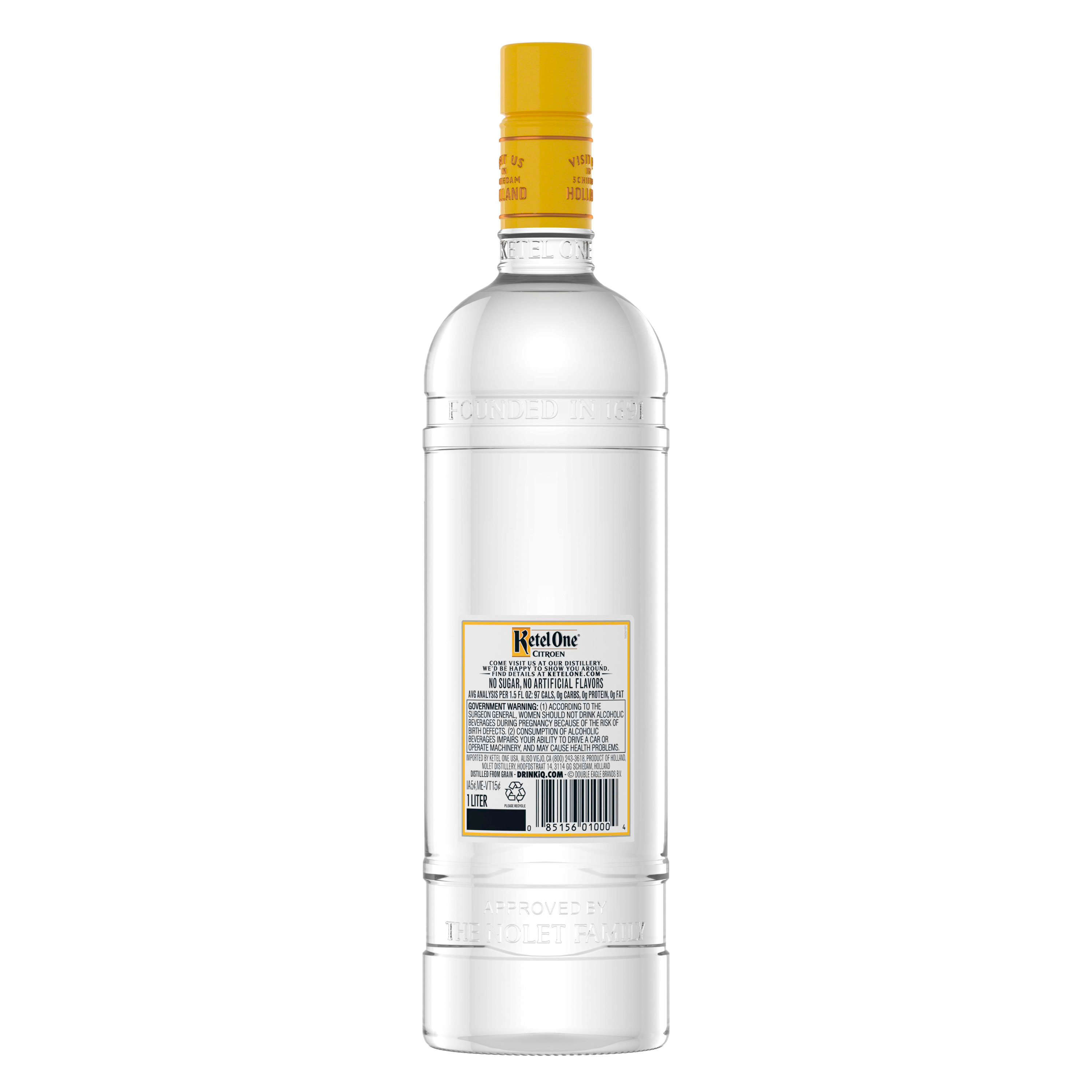 There's no substitute for natural flavor, that's why when we make Ketel One Citroen, we start by sourcing the world's finest fresh lemons and limes. Then, with the greatest care, extract the crisp, tangy flavor and infuse it into our vodka to deliver surprising notes of sweet lemon zest on the nose and subtle hints of freshly-cut lime on the tongue. It's a unique combination truly worthy of the Nolet family name. Our 80 proof vodka is meticulously crafted using non-GMO grain for smoothness and is distilled in copper pot stills for a unique and refreshing tasting finish. Perfect for any vodka soda. Includes one 80 proof 1 L bottle of Ketel One Citroen Flavored Vodka. Please drink responsibly., One 1 L bottle of Ketel One Citroen Flavored Vodka, Family made, Meticulously crafted using exclusively 100% non-GMO grain, Distilled in traditional copper pot stills, Perfect as a gift or for any celebration