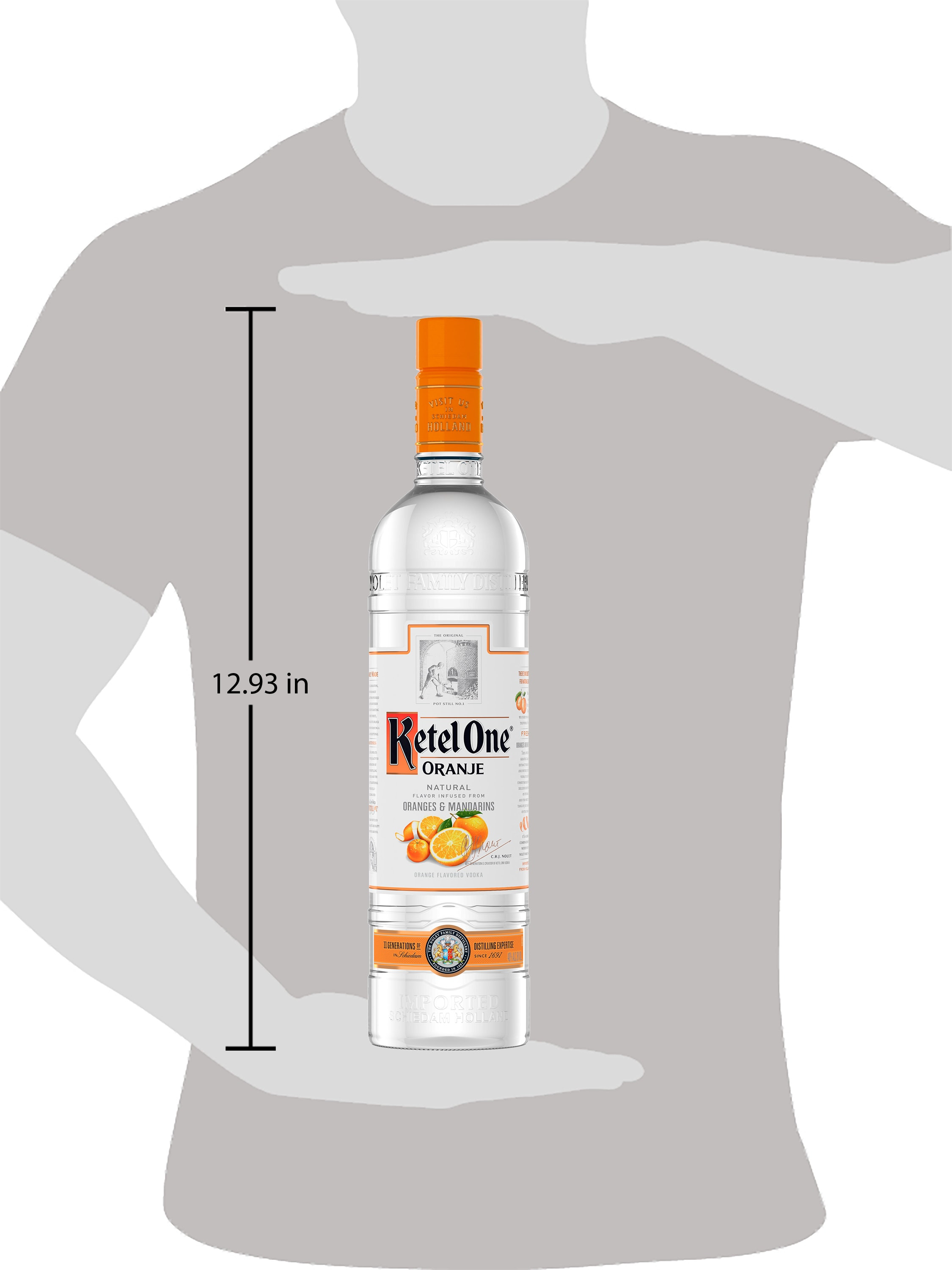 There's no substitute for natural flavor, that's why when we make Ketel One Oranje, we start by sourcing the world's finest fresh oranges and mandarins. Then, with the greatest care, we extract their flavor and infuse it into our vodka to deliver unmistakable notes of delicious ripe orange on the nose and the sweet citrus tang of juicy mandarin on the tongue. It's a unique combination truly worthy of the Nolet family name. Our 80 proof vodka is meticulously crafted using non-GMO grain for smoothness and is distilled in copper pot stills for a unique and refreshing tasting finish. This vodka is perfect for sipping on its own or added with your favorite cocktail. Perfect for any vodka soda. Includes one 80 proof 750 mL bottle of Ketel One Oranje Flavored Vodka. Please drink responsibly., One 750 mL bottle of Ketel One Oranje Flavored Vodka, Family made, Meticulously crafted using non-GMO grain, Distilled in traditional copper pot stills, Perfect as a gift or for any celebration