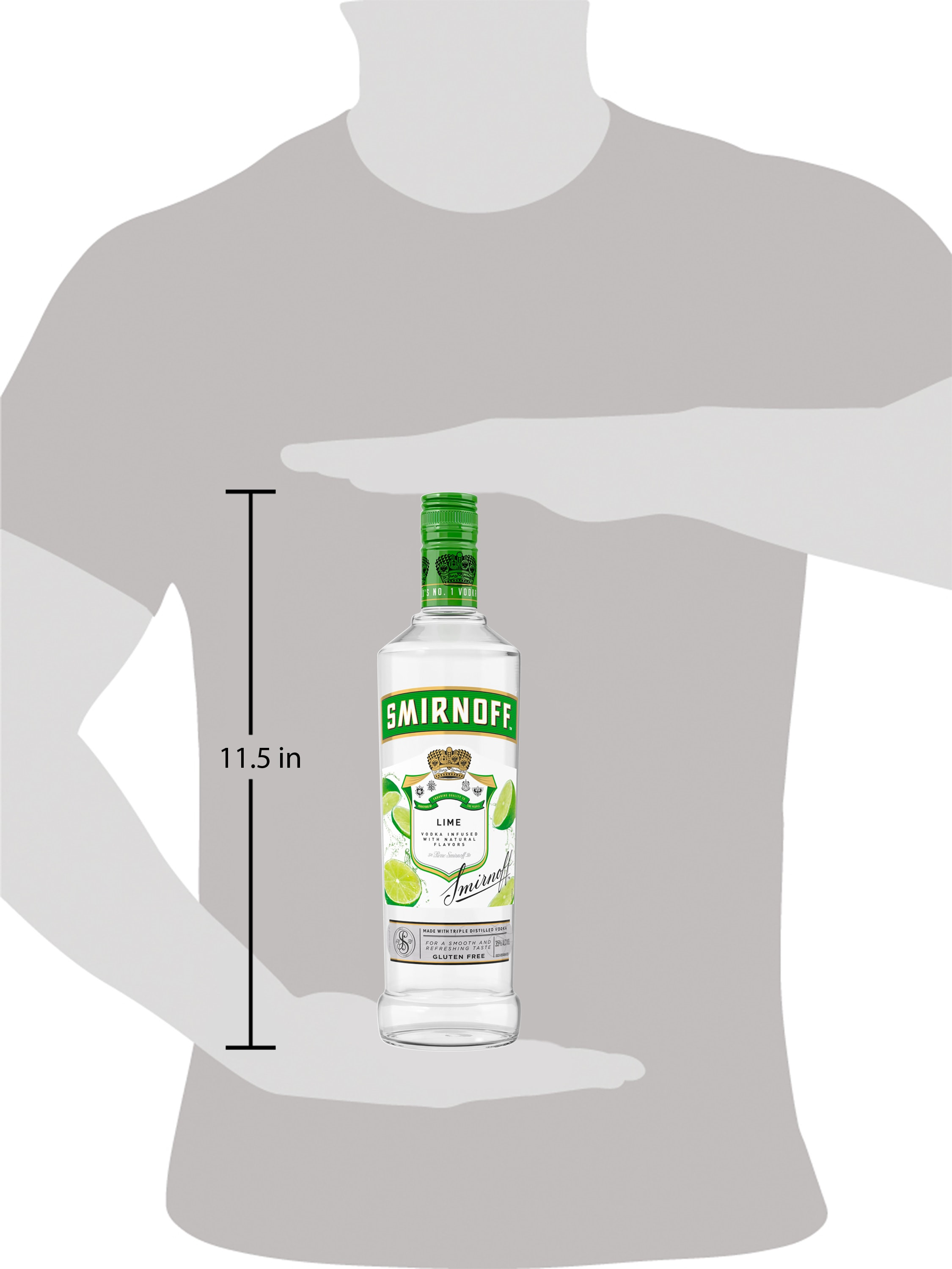 Infused with a natural lime flavor for a refreshing citrus taste, Smirnoff Lime is perfect for your next cocktail party. It features a tart citrus flavor, which adds a great balance to your mixed drinks. Gluten-free, this 60 proof spirit is smooth enough to drink by itself on the rocks or for a round of shots. Simply mix with club soda, cranberry juice, or orange juice for a sweet and tangy drink that's easy to create and is sure to delight. Smirnoff Limeâ€™s tasty fruit-infused flavors allow for endless unique drink ideas. Includes one 60 proof 750 mL bottle of Smirnoff Lime. Please enjoy responsibly., One 750 mL bottle of Smirnoff Lime, 60 Proof, Certified Kosher and gluten free, From the Makers of the World's No. 1 Vodka, Perfect for drinking on its own or with mixed beverages
