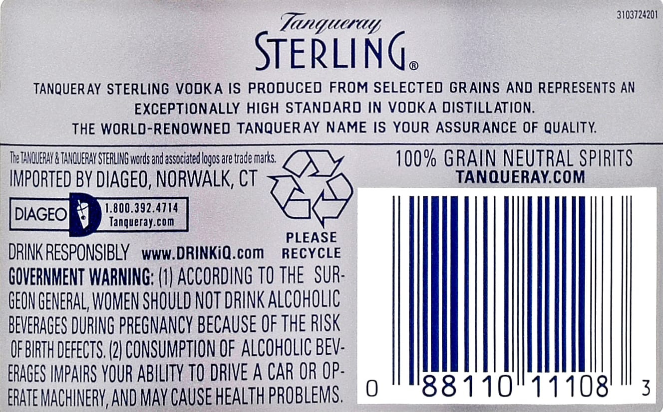 Raise your standard of excellence with Tanqueray Sterling Vodka. Produced from fine wheat spirit, every bottle of Tanqueray Sterling Vodka is redistilled in an old-fashioned copper pot still to create a smooth, balanced body with a clean finish. The expertise passed on by the Tanqueray family are responsible for Sterling Vodka's distinctive taste and unique character. Perfect for a TSV Dirty Tini. Includes one 80 proof 1.75 L bottle of Tanqueray Sterling Vodka. Please drink responsibly., One 1.75 L bottle of Tanqueray Sterling Vodka, Perfect as a gift or for any celebration, Crafted with the expertise passed on by the Tanqueray family