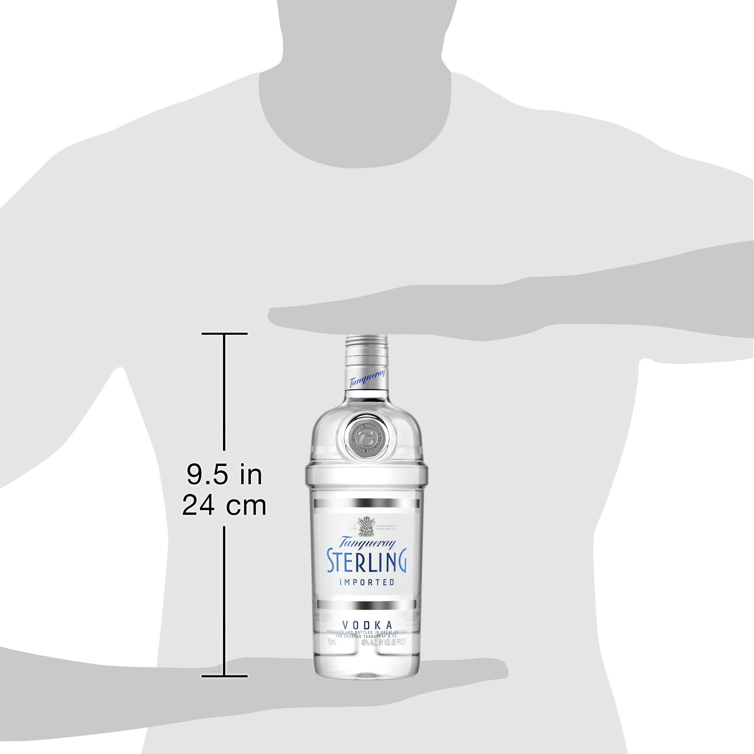 Raise your standard of excellence with Tanqueray Sterling Vodka. Produced from fine wheat spirit, every bottle of Tanqueray Sterling Vodka is redistilled in an old-fashioned copper pot still to create a smooth, balanced body with a clean finish. The expertise passed on by the Tanqueray family are responsible for Sterling Vodka's distinctive taste and unique character. Perfect for a TSV Dirty Tini. Includes one 80 proof 750 mL bottle of Tanqueray Sterling Vodka. Please drink responsibly., One 750 mL bottle of Tanqueray Sterling Vodka, Perfect as a gift or for any celebration, Crafted with the expertise passed on by the Tanqueray family