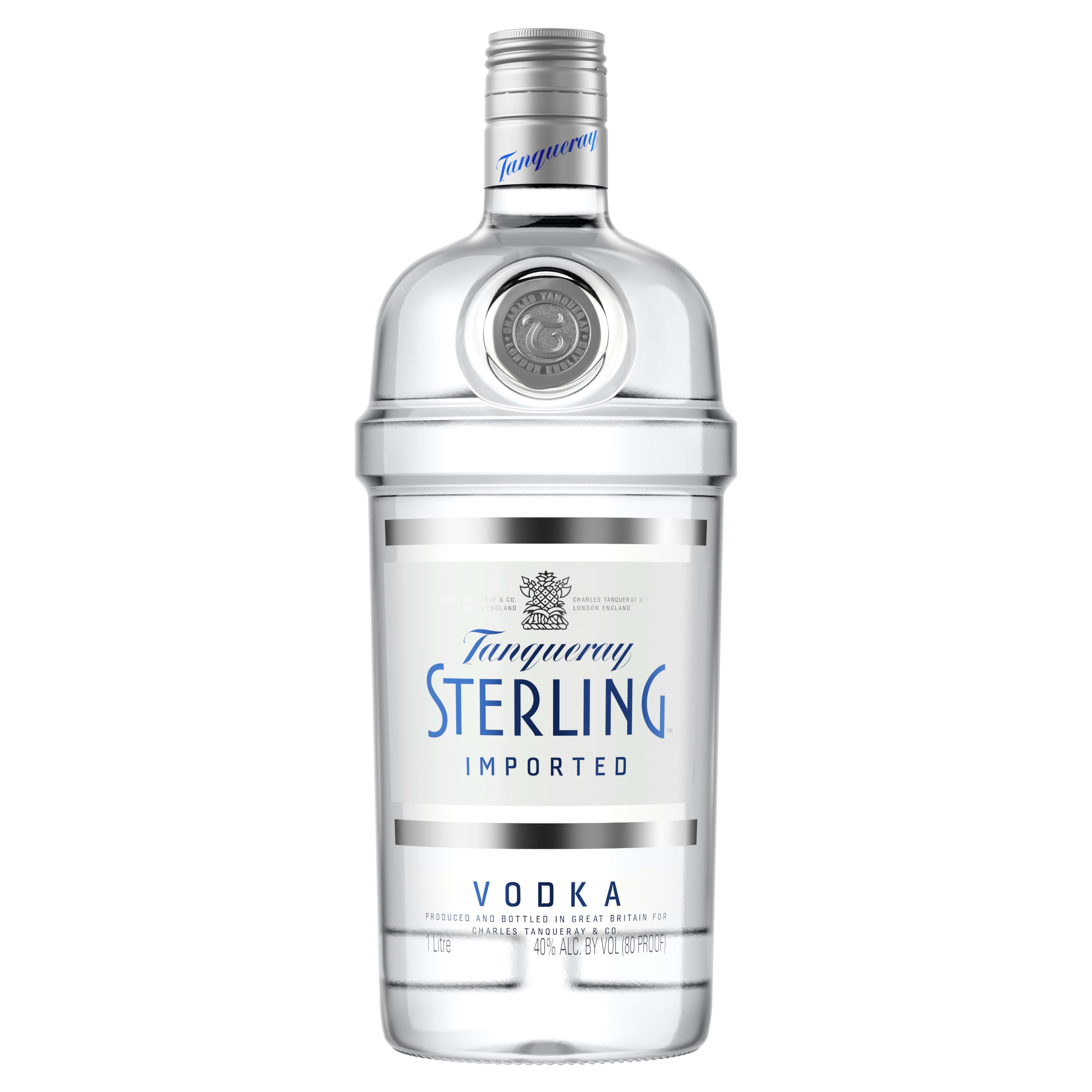 Raise your standard of excellence with Tanqueray Sterling Vodka. Produced from fine wheat spirit, every bottle of Tanqueray Sterling Vodka is redistilled in an old-fashioned copper pot still to create a smooth, balanced body with a clean finish. The expertise passed on by the Tanqueray family are responsible for Sterling Vodka's distinctive taste and unique character. Perfect for a TSV Dirty Tini. Includes one 80 proof 1 L bottle of Tanqueray Sterling Vodka. Please drink responsibly., One 1 L bottle of Tanqueray Sterling Vodka, Perfect as a gift or for any celebration, Crafted with the expertise passed on by the Tanqueray family