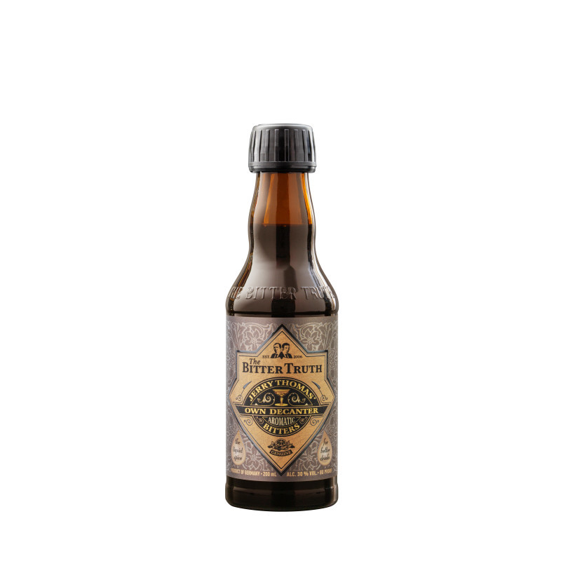 The Jerry Thomas' Own Decanter Bitters are dominated by fruit and bitterness, where the citrus and dried fruit aromas are engaged by the spicy clove, Angostura and cinnamon tones.