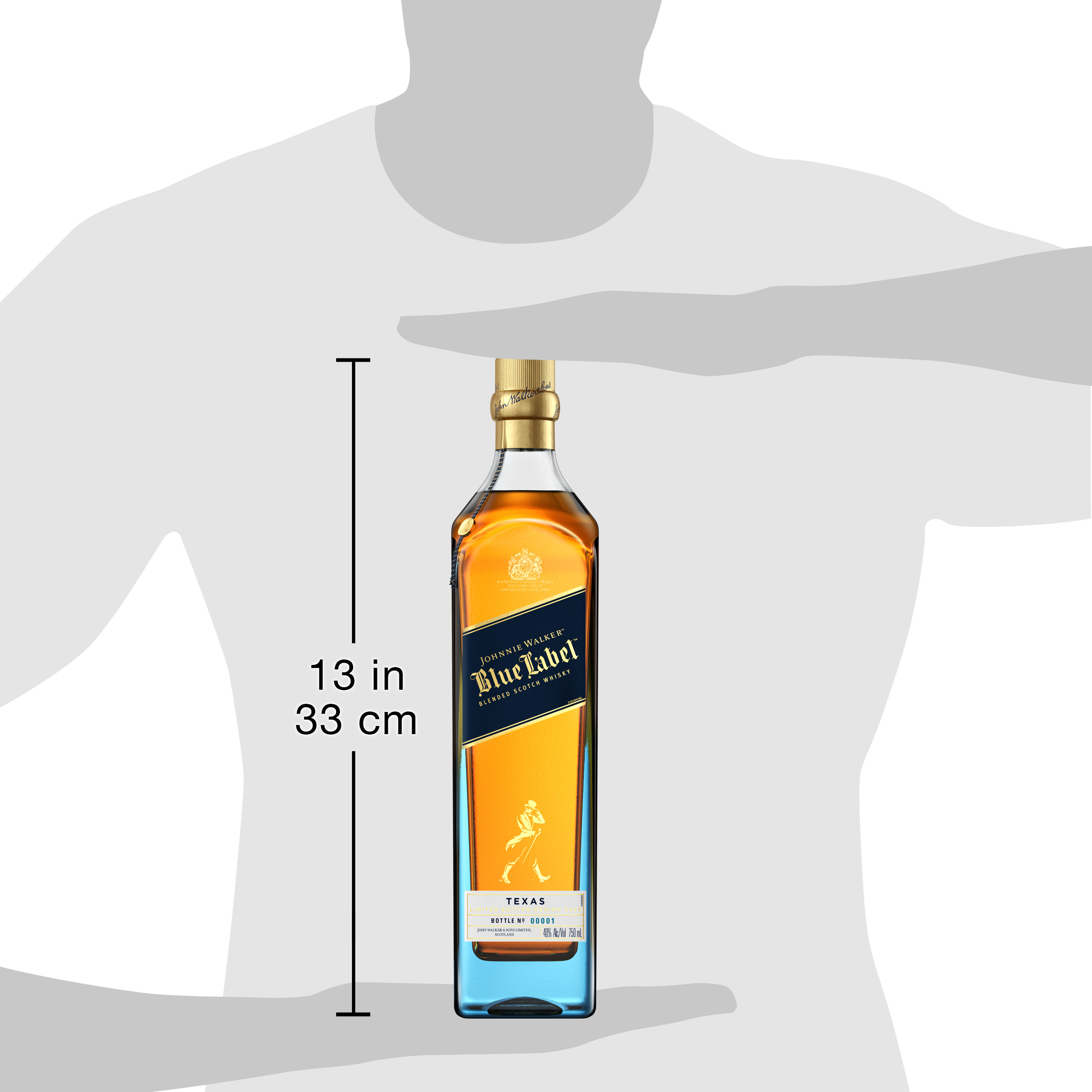Inspired by the breadth and beauty of the Lone Star State, the limited-edition design of Johnnie Walker Blue Label Blended Scotch Whisky Texas celebrates the state and its many wonders. This gorgeous, giftable bottle holds an exquisite blend made from some of Scotlandâ€™s rarest and most exceptional Scotch whiskies. Our whisky offers incomparably rich and smoky waves of powerful flavor. Only one in every ten thousand casks has the elusive quality, character and flavor to deliver the remarkable signature taste of Johnnie Walker Blue Label. Truly, it is an extraordinary Scotch Whisky for extraordinary occasions. Pour over ice in a whisky tumbler for an elegantly simple drink. Johnnie Walker Blue Label won a Gold medal at the 2022 San Francisco World Spirits Competition. Includes one 80 proof 750 mL bottle of Johnnie Walker Blue Label Blended Scotch Whisky Texas. Please drink responsibly., One 750 mL limited edition bottle of Johnnie Walker Blue Label Blended Scotch Whisky Texas, Awarded a Gold medal at the 2022 San Francisco World Spirits Competition, 80 proof blend of exclusive, hand selected whiskies, Special Texas inspired packaging, Perfect as a gift or for celebrating anniversaries, birthdays, graduations or any special occasion, Rich and smoky waves of powerful flavor