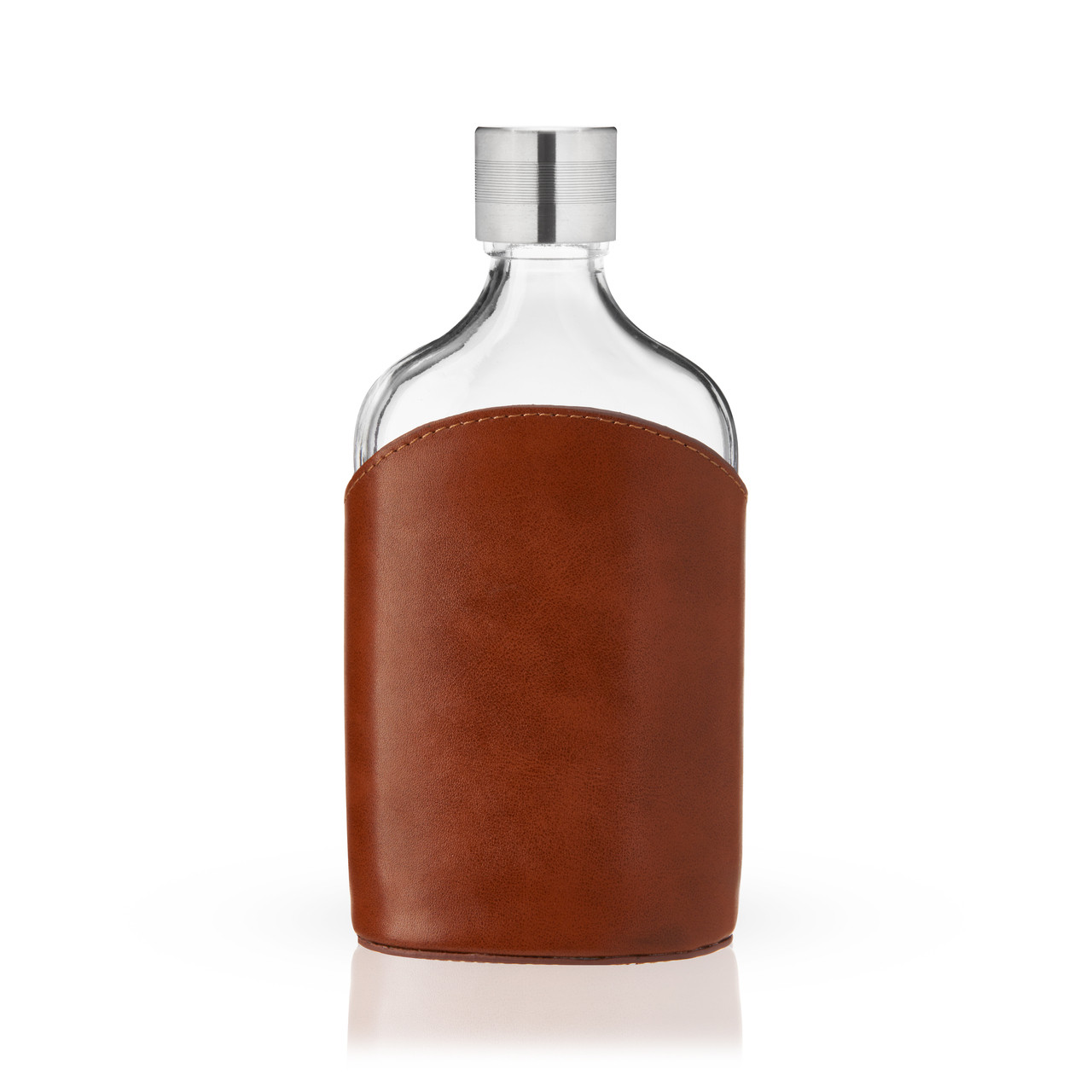 Admiral Parker Leather-Wrapped Glass Flask by Viski®