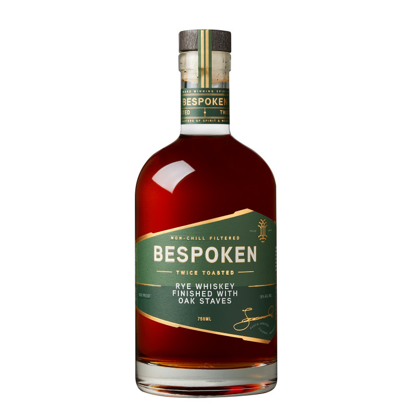Twice-toasted Bespoken Rye Whiskey is the perfect balance of spirit and wood. First our rye is barrel-aged, and then we finish our whiskey with twice-toasted fine oak staves. The result is a whiskey ripe with notes of spice, dark chocolate, caramel, and a hint of citrus. With the utmost respect for the vanguard artisans who came before us, Bespoken Spirits re-purposes the natural elements of heritage to elevate sustainability standards in premium spirits.