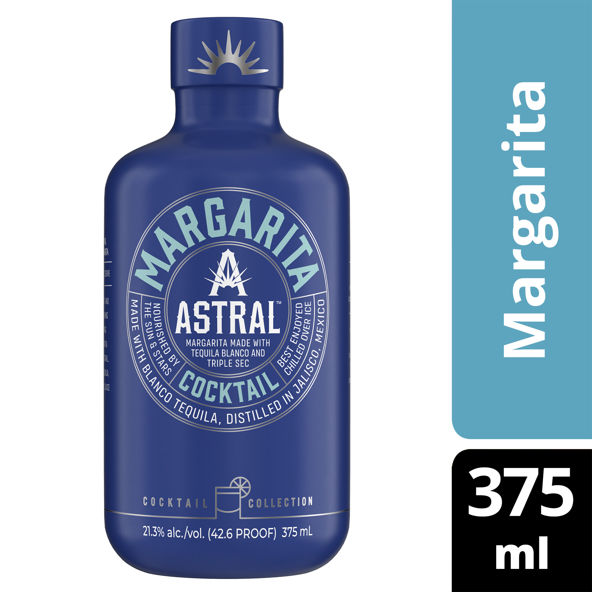 Toast to convenience with ready-to-serve Astral Margarita Cocktails (Made with Tequila Blanco). Astral Margarita Cocktails are nourished with good energy from the sun and stars. On the nose are notes of tequila cut with notes of lime juice and triple sec, with tasting notes of agave, lime, tangerine, and vanilla ending with a tart, rounded finish. Just pop open the cork and serve for a refreshing-tasting, delicious margarita. Includes one 21.3% alc./vol. 375 mL bottle of Astral Margarita Cocktail. Please drink responsibly., Includes one 375 mL bottle of Astral Margarita Cocktail (Made with Tequila Blanco), Awarded a Double Gold Medal in 2023 and 2024 at the San Francisco World Spirits Competition, 21.3% alc./vol., Perfect to share for smaller occasions, The perfect ready-to-serve cocktail, masterfully crafted with care, Notes of agave, lime, tangerine, and vanilla