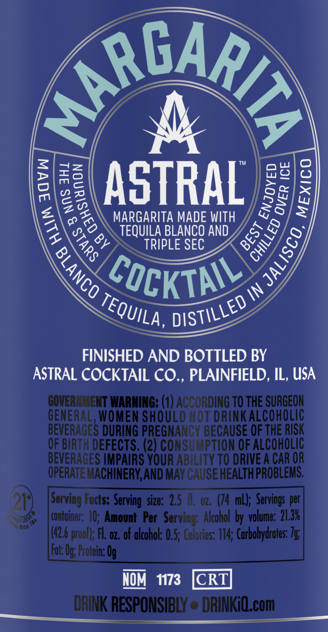 Toast to convenience with ready-to-serve Astral Margarita Cocktails (Made with Tequila Blanco). Astral Margarita Cocktails are nourished with good energy from the sun and stars. On the nose are notes of tequila cut with notes of lime juice and triple sec, with tasting notes of agave, lime, tangerine, and vanilla ending with a tart, rounded finish. Just pop open the cork and serve for a refreshing-tasting, delicious margarita. Includes one 21.3% alc./vol. 750 mL bottle of Astral Margarita Cocktail. Please drink responsibly., Includes one 750 mL bottle of Astral Margarita Cocktail (Made with Tequila Blanco), Awarded a Double Gold Medal in 2023 and 2024 at the San Francisco World Spirits Competition, 21.3% alc./vol., Perfect as a gift or for larger group occasions or gatherings, The perfect ready-to-serve cocktail, masterfully crafted with care, Notes of agave, lime, tangerine, and vanilla