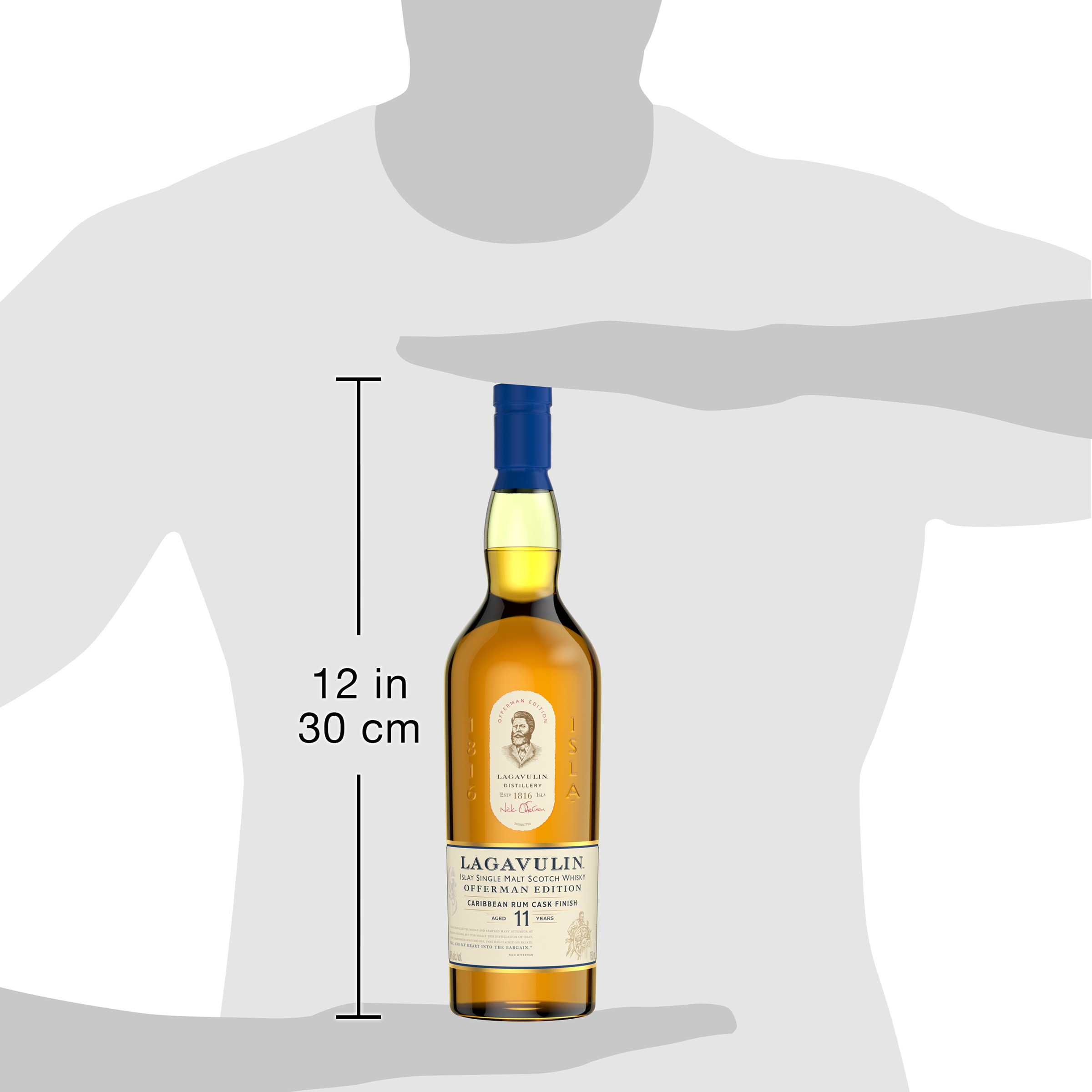 Lagavulin Offerman Edition Single Malt Scotch Whisky, Caribbean Rum Cask Finish, Aged 11 Years is a dedication to Nick Offerman's adventures on the water and his love for adventures on the sea. Aged 11 years and finished for 8 months in casks that previously held Caribbean rum, this whisky has an aroma of of chili pepper, citrus, creme brulee, browned butter, and blossom honey. Notes of smoke, black pepper, chili, lemon, lime, vanilla, and salt fill your taste buds and end with a chili pepper-like finish with smoke and fruit. This whisky is best enjoyed near the water either neat or on the rocks. Includes one 92 proof 750 mL bottle of Lagavulin Offerman Edition Single Malt Scotch Whisky, Caribbean Rum Cask Finish, Aged 11 Years. Please drink responsibly., Includes one 750 mL bottle of Lagavulin Offerman Edition Single Malt Scotch Whisky, Caribbean Rum Cask Finish, Aged 11 Years, Awarded a Double Gold Medal in 2024 at the San Francisco World Spirits Competition, 92 Proof, Perfect as a gift or for any occasion by the water, A whisky best enjoyed near the water, neat or on the rocks, Finished for 8 months in casks that previously held Caribbean Rum, Notes of smoke, black pepper, lemon, lime, and salt