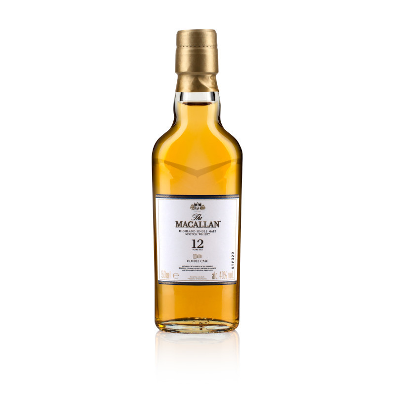 The Macallan Double Cask 12 Year Old pairs the indulgent fruit, caramel and oak spice character of Sherry-seasoned European oak with the bright citrus and vanilla notes of Sherry-seasoned American oak for a satisfyingly rich and perfectly balanced flavor experience. Awarded unanimous Double Gold upon release.