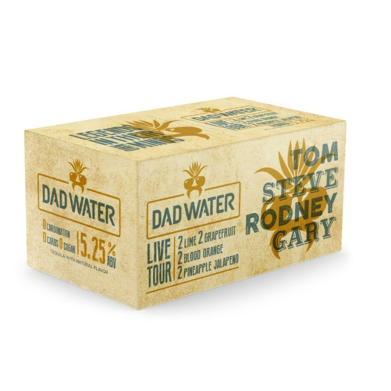 Dad Water Variety Pack brings Mom Water’s non‑carbonated ethos to tequila in an 8‑can (12 oz) lineup: Tom (lime), Steve (grapefruit), Rodney (blood orange), and Gary (pineapple jalapeño). Each can is tequila water with natural flavors—5.25% alcohol by volume, 100 calories, zero sugar and carbs, and no artificial flavors or preservatives—offering customers a simple‑ingredient, seltzer‑alternative story consumers seek. Created by the Indiana‑born Mom Water brand (established 2019), Dad Water uses tequila produced under Mexico’s Denomination of Origin, pairing agave character with still‑water refreshment for easy service and broad appeal.