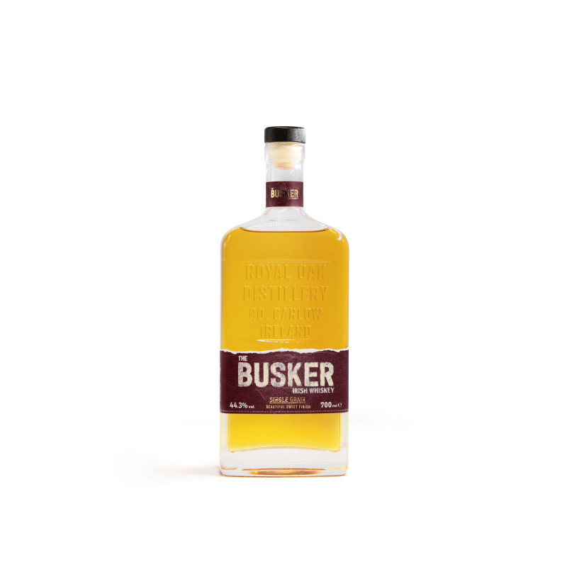 The Busker Irish Whiskey includes four types: Single Grain, Single Pot Still, Single Malt and Blend. All produced under one roof at the world-class Royal Oak Distillery, one of the country’s largest distilleries proudly located on an 18th century estate in the Ancient East region at County Carlow.