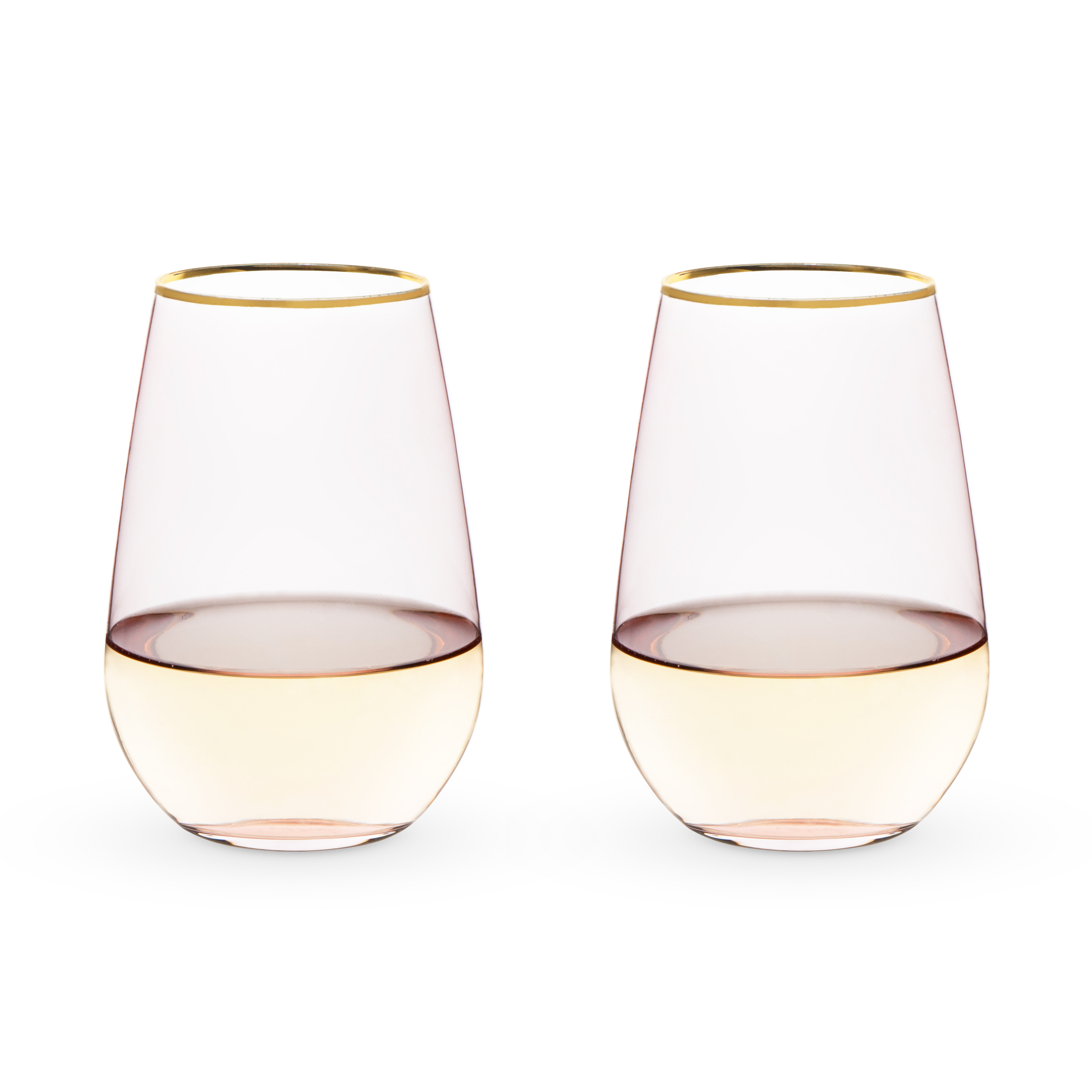 Rose Crystal Stemless Wine Glass (Set of 2)