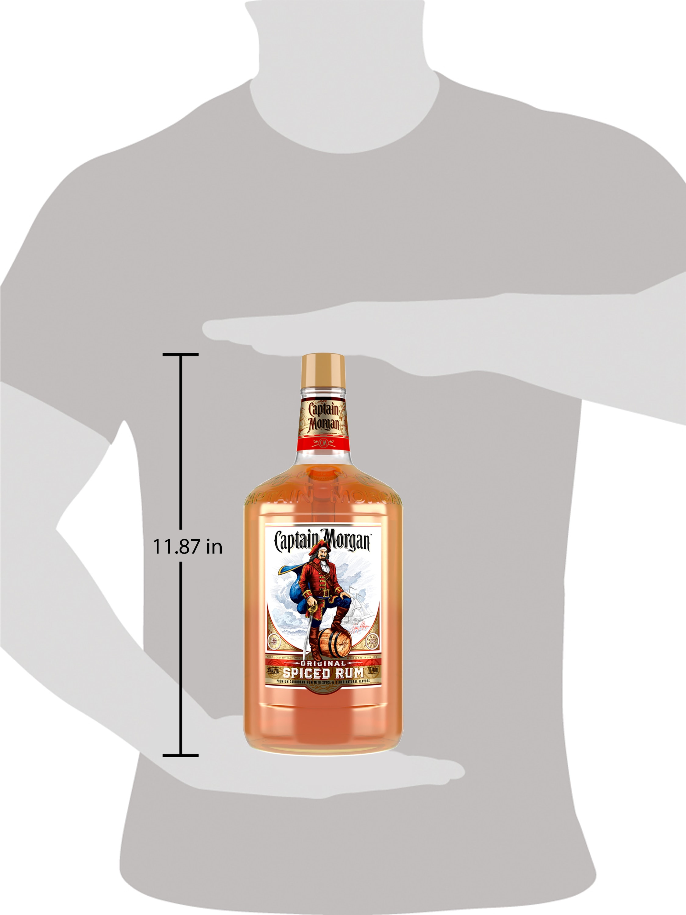 Spice it up with our classic Captain Morgan Original Spiced Rum. Itâ€™s a secret blend with subtle notes of vanilla and caramel to create a smooth and medium-bodied taste. With less than 1 gram of sugar* and only 86 calories per serve,* our Captain Morgan Original Spiced Rum is gluten-free and perfect for pairing with your favorite mixers. There's a reason this is the #1 selling spiced rum in North America! Perfect for a long island iced tea cocktail. Includes one 70 proof 1.75 L bottle of Captain Morgan Original Spiced Rum. Drink responsibly, Captainâ€™s Orders! *Per 1.5 oz. serving- Average Analysis: Calories 86, Carbohydrates .5g, Fat 0g, Protein 0g, Includes one 1.75 L glass bottle of Captain Morgan Spiced Rum, 70 proof, Perfect as a gift or for indulgent moments at home or out with friends, Less than 1 gram of sugar* and only 86 calories per serve* (*Per 1.5 oz. serving- Average Analysis: Calories 86, Carbohydrates .5g, Fat 0g, Protein 0g), Secret blend with subtle notes of vanilla and caramel for a smooth, medium-bodied taste, Gluten-free