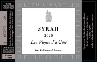 CUILLERON SYRAH LES VIGNES DE 'A COTE 750ML