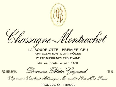 BLAIN GAGNARD CHASSAGNE MONTRACHET BOUDRIOTTE 17 750ML