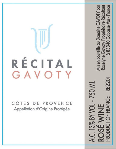 GAVOTY ROSE PROV RECITAL 750ML