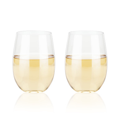 WINE GLASS STEMLSS PLSTC 2CT 8OZ CASES ONLY 2/PK