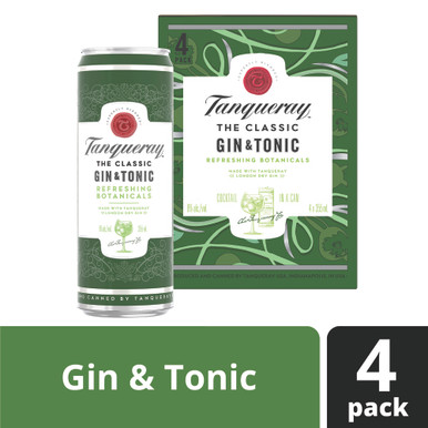 TANQUERAY RTD GIN & TONIC CN 4PK CASES ONLY 6/PK