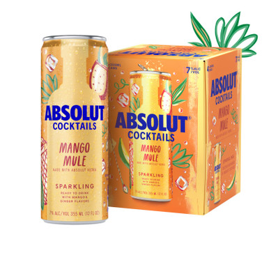 ABSOLUT RTD MANGO MULE CN 4PK CASES ONLY 6/PK