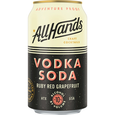 ALL HANDS VODKA GRAPEFRT CN 4PK CASES ONLY 6/PK