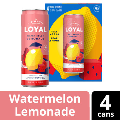 LOYAL 9 LEMONADE WATERMLN CN 4PK CASES ONLY 6/PK