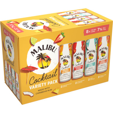 MALIBU RTD VARIETY PACK CN 8PK CASES ONLY 3/PK