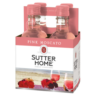 SUTTER HOME PINK MOSCA 4PK 187ML CASES ONLY 6/PK