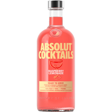 ABSOLUT RTS RSPBRY LEMON 750ML