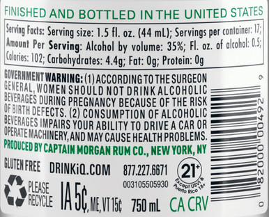CAPT MORGAN WHITE PINEAPPL 750ML