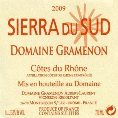 GRAMENON COTES DU RHONE SIERRA SUD 12 750ML