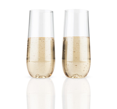 CHAMPAGNE FLUTE STEMLESS 2CT 8OZ CASES ONLY 2/PK