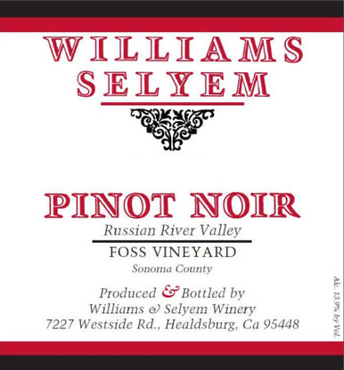 WILLAMS SELYEM PINOT NOIR FOSS 22 750ML