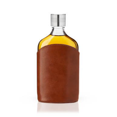 VISKI FLASK GLASS LEATHER WR 7OZ