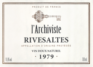 L'ARCHIVISTE RIVESALTES 75 750ML
