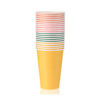 CUPS PAPER ASST COLORS 20CT 12OZ CASES ONLY 6/PK