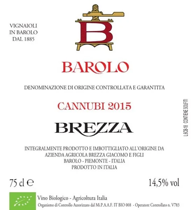 BREZZA BAROLO CANNUBI 19 750ML