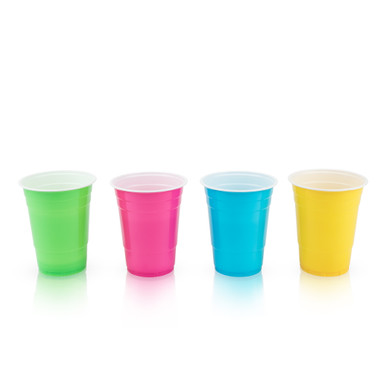 PLASTIC CUPS ASST NEON 24PK 16OZ CASES ONLY 12/PK