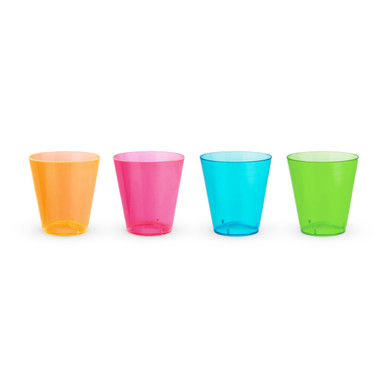 SHOT GLASS PLASTIC NEON 60PK 2OZ CASES ONLY 24/PK