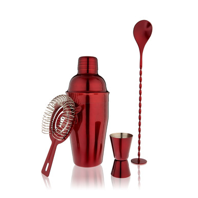 BARWARE SET RED 4 PIECE N/A